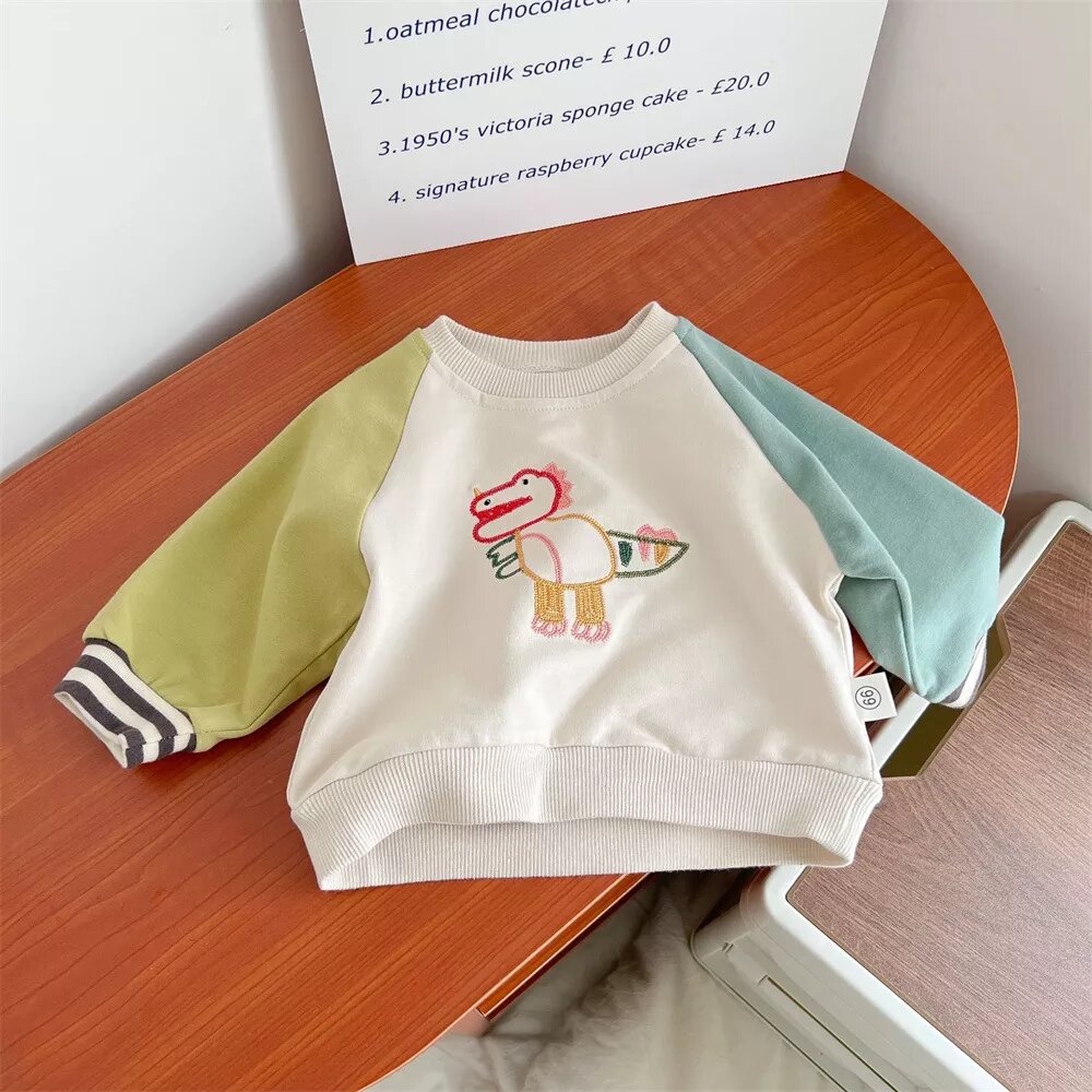 Embroidered Dino Sweatshirt
