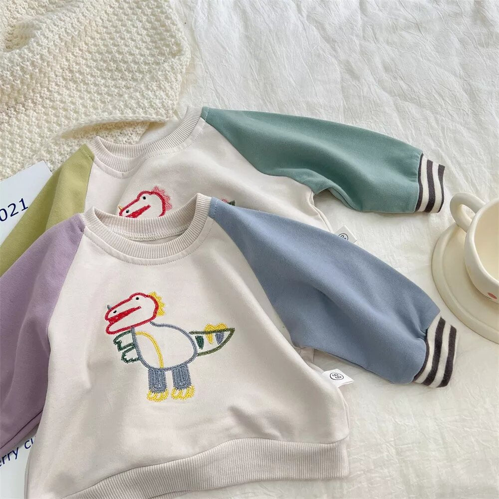 Embroidered Dino Sweatshirt