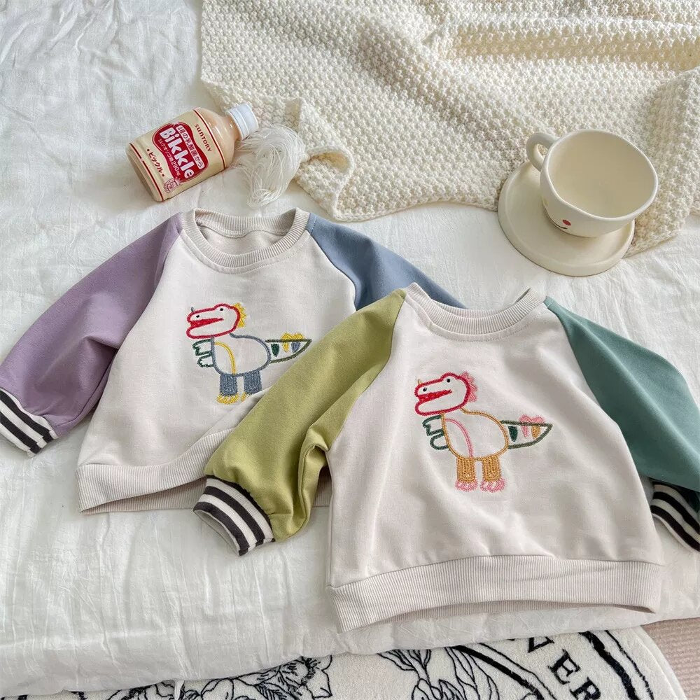 Embroidered Dino Sweatshirt