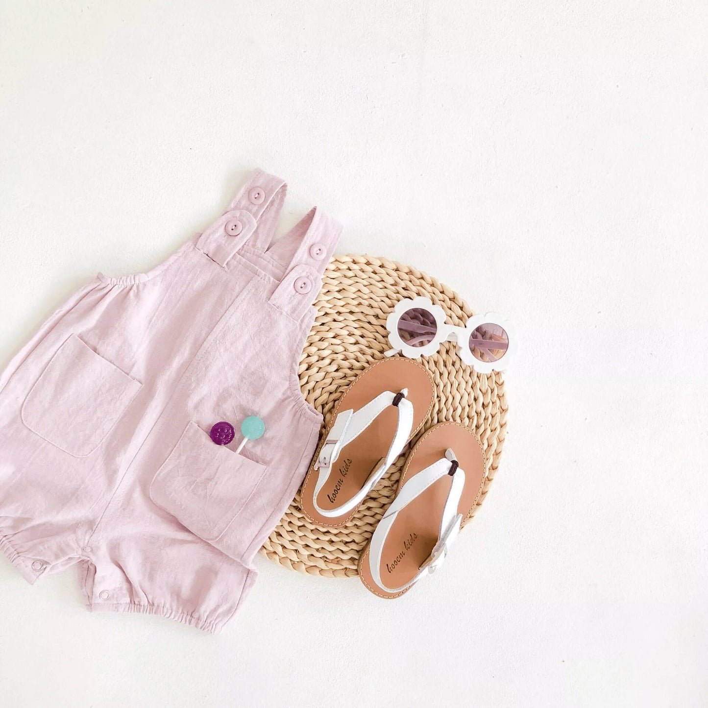 Linen overall playsuit