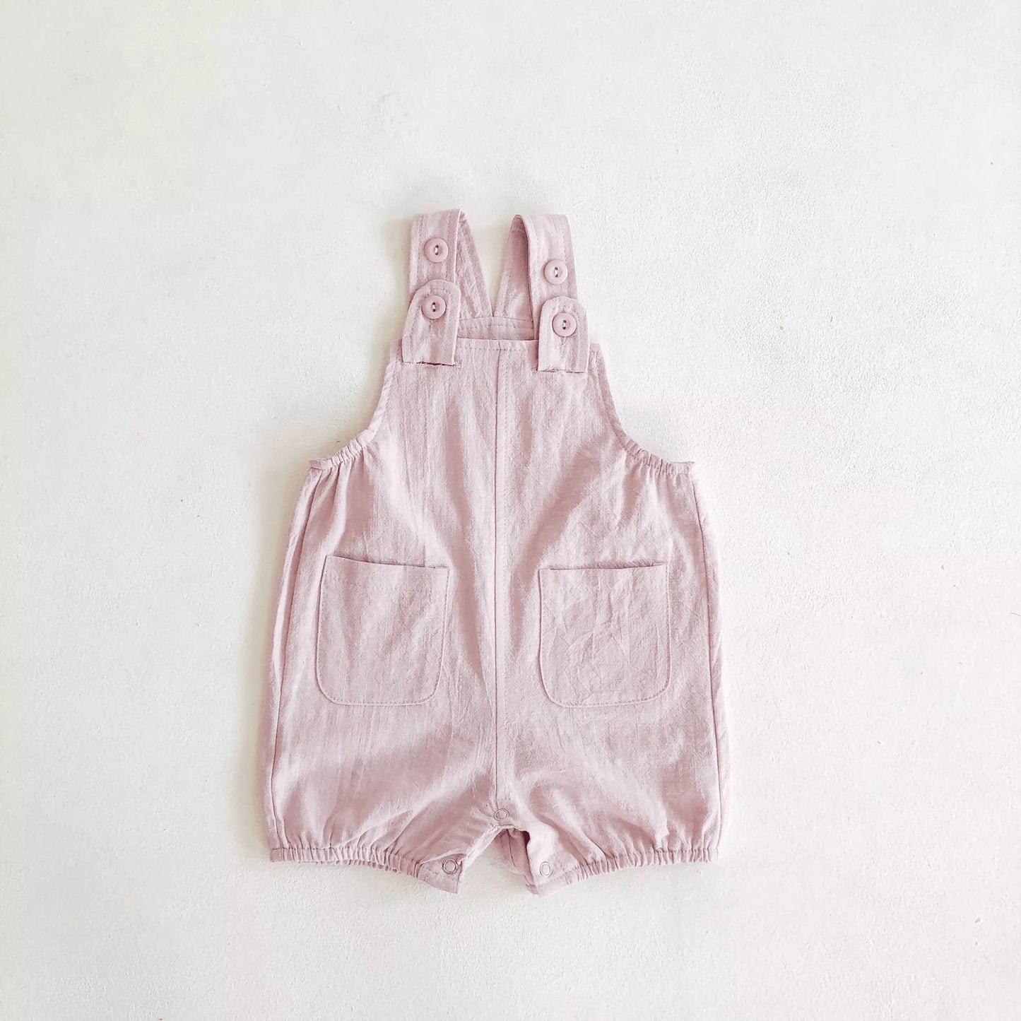 Cute Linen Cotton baby overall playsuit with pockets perfect baby shower gift