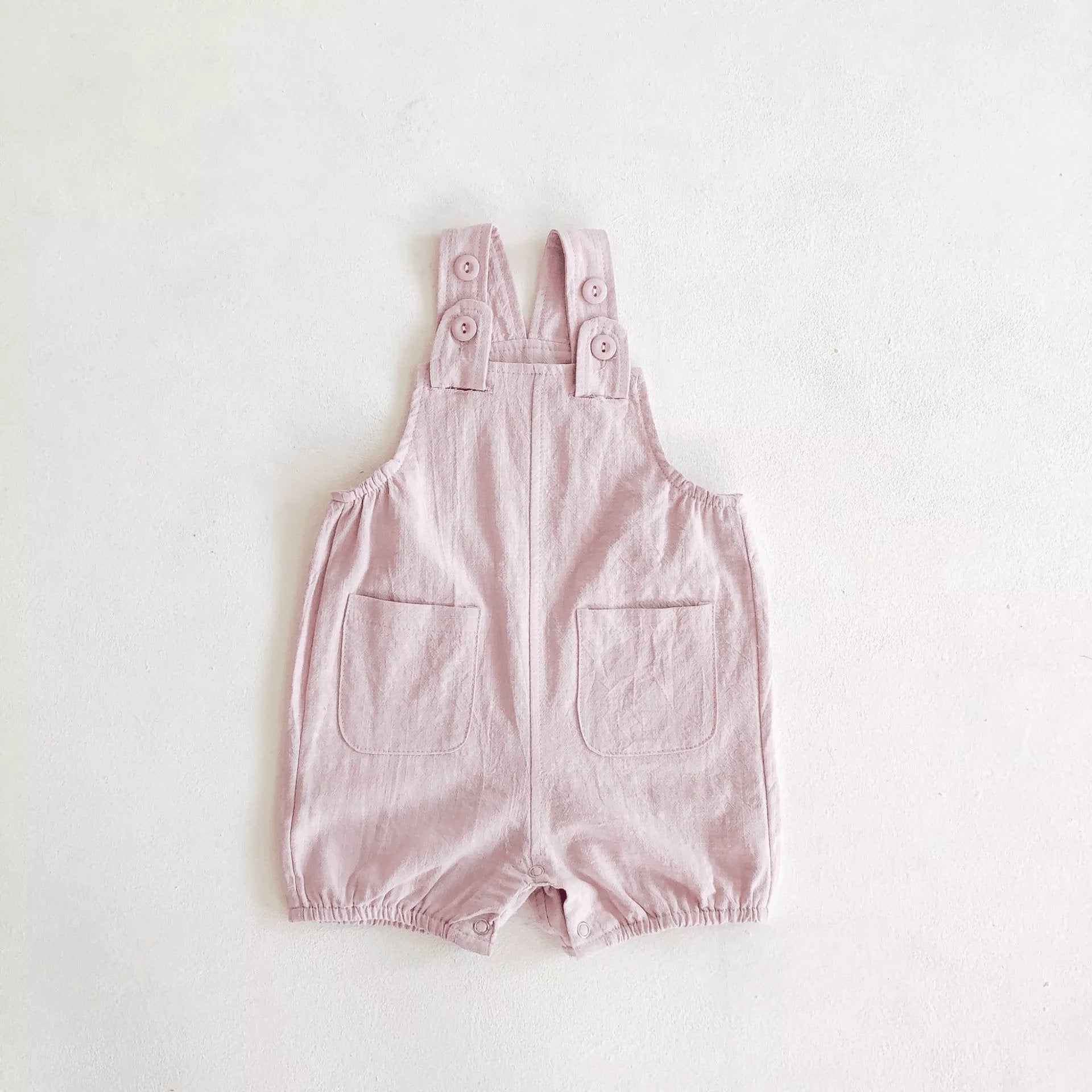 Cute Linen Cotton baby overall playsuit with pockets perfect baby shower gift