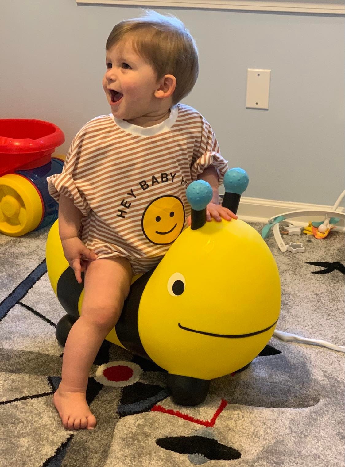 Smiley face oversized, bubble Baby and Toddler Romper
