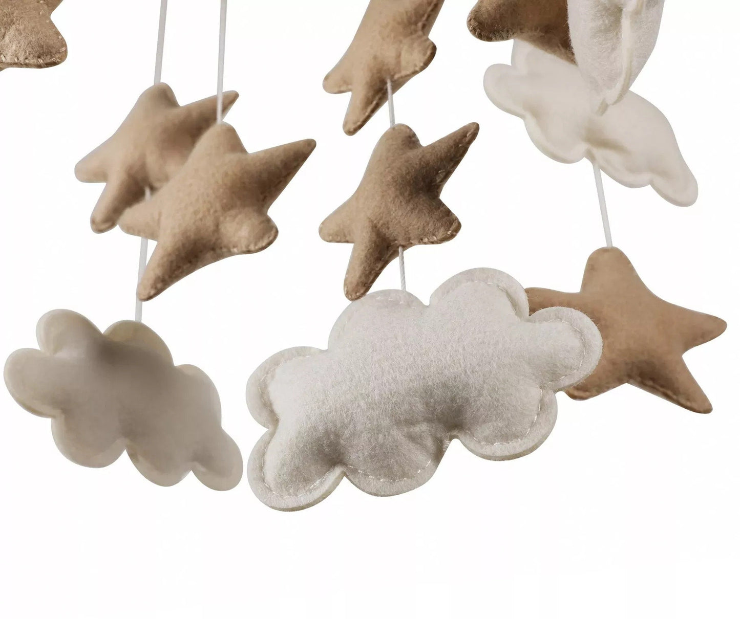 Brown Moon, Cloud and Stars Nursery Mobile