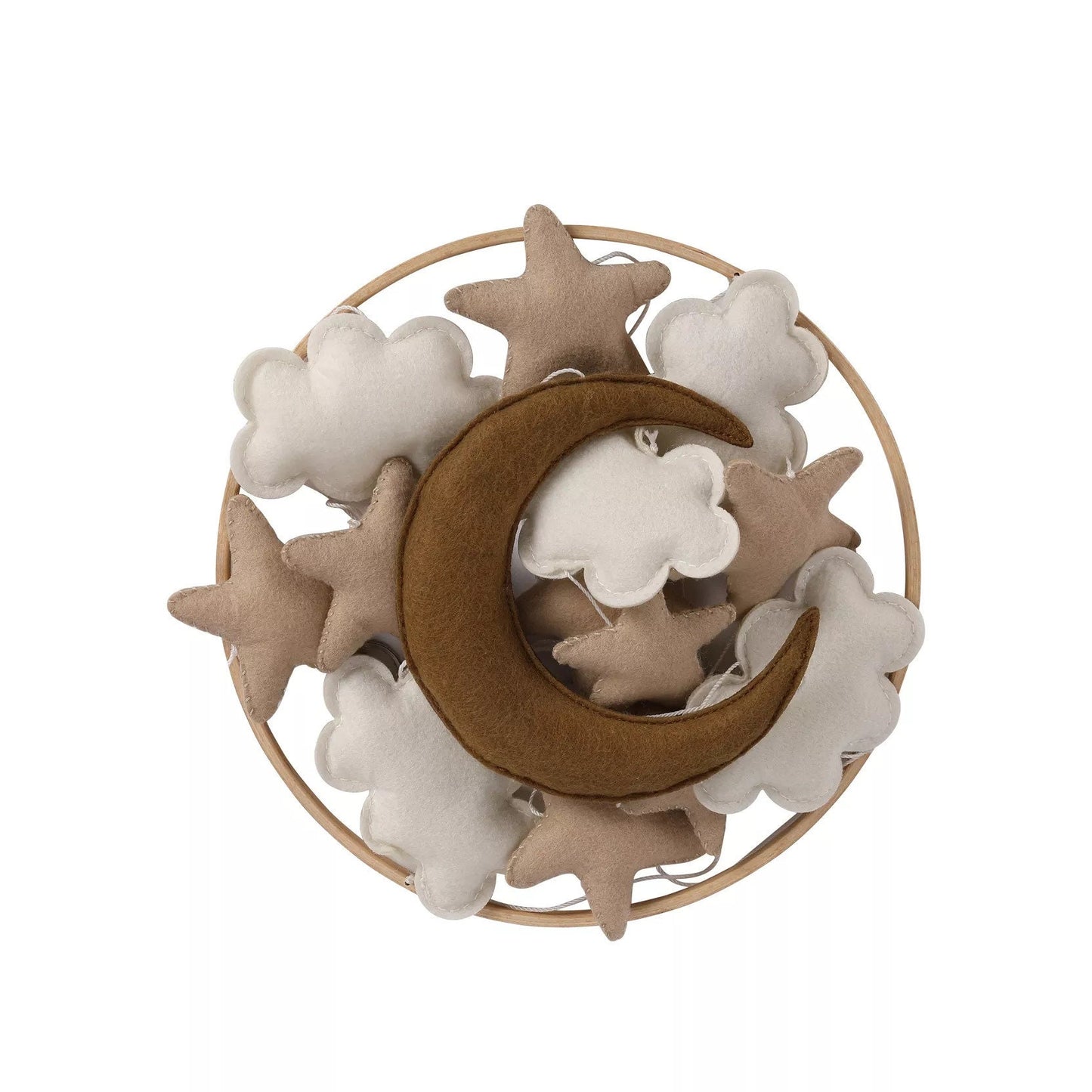 Brown Moon, Cloud and Stars Nursery Mobile