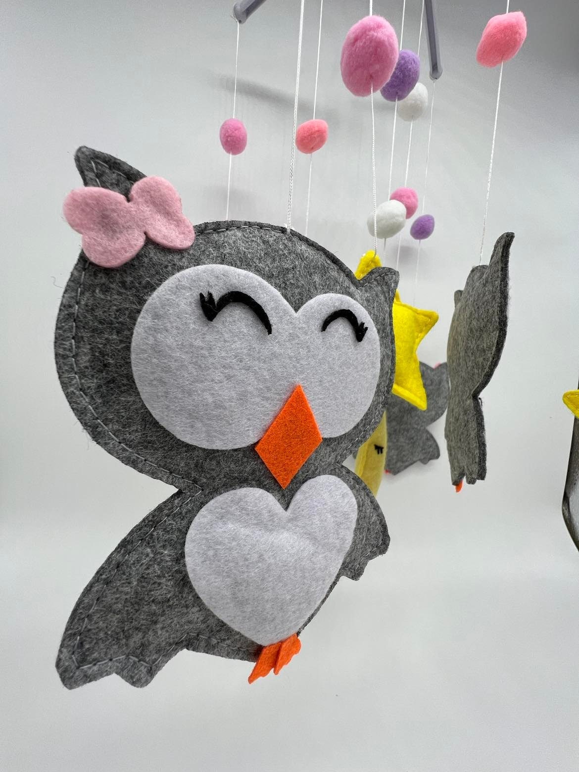 Owl, Moon, and Cloud Nursery Mobile