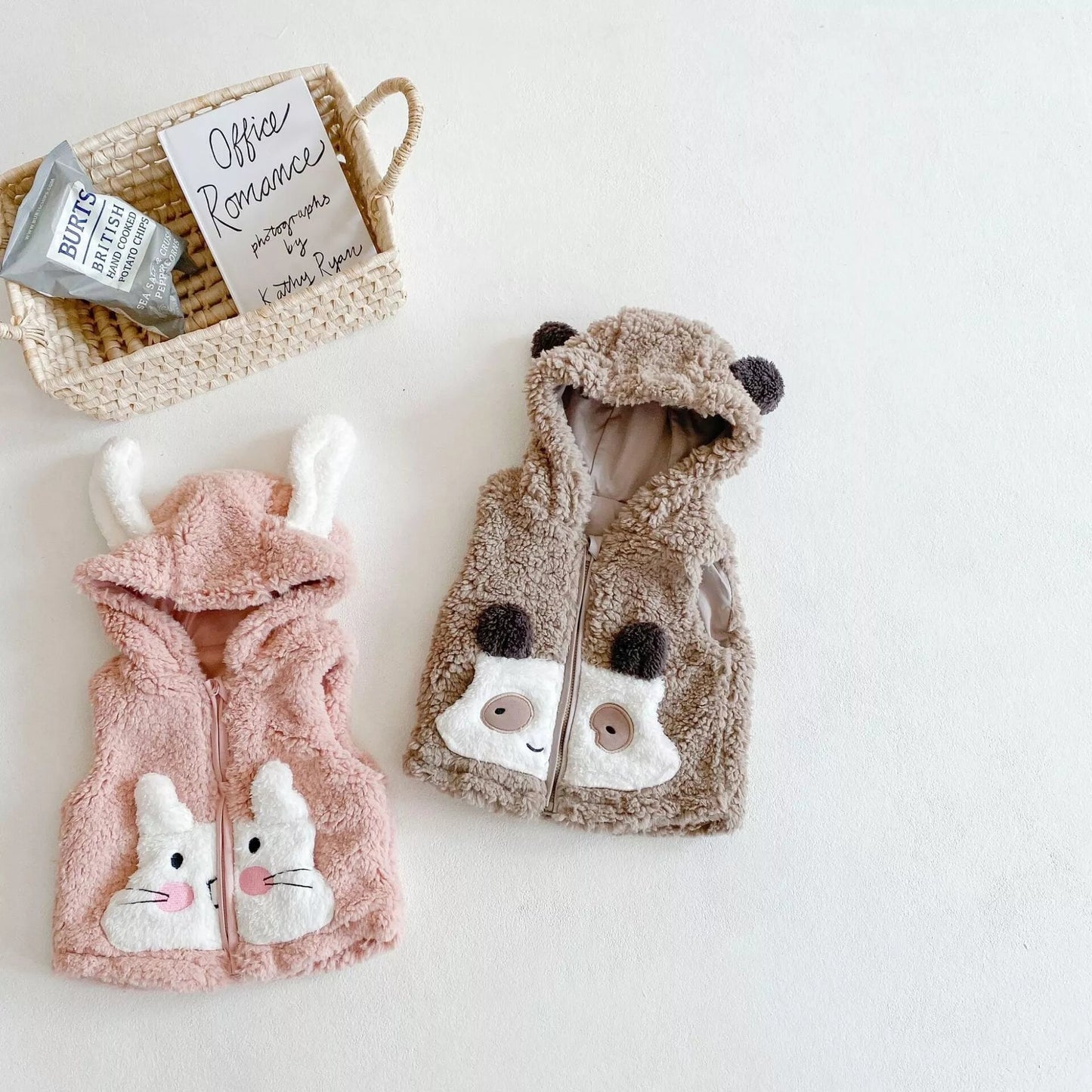 Baby/Toddler Vest, Cardigan. Panda and Bunny Cardigan