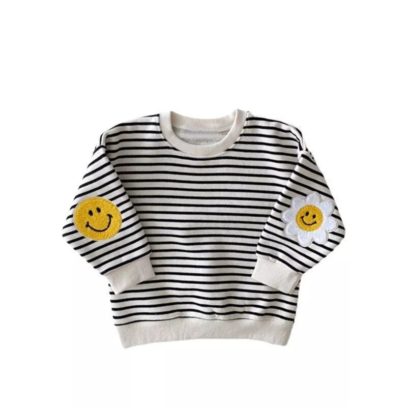 Warm and Cozy Sweater for Toddler and Kids, Smiley Face Sweatshirt for 1- 3 years old Little Ones