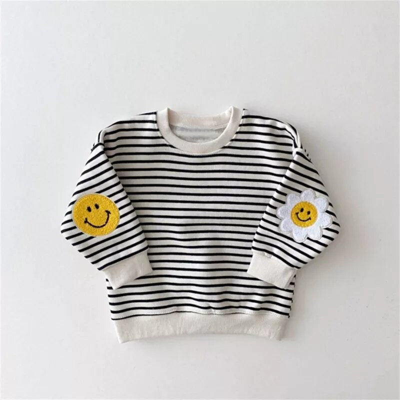 Warm and Cozy Sweater for Toddler and Kids, Smiley Face Sweatshirt for 1- 3 years old Little Ones