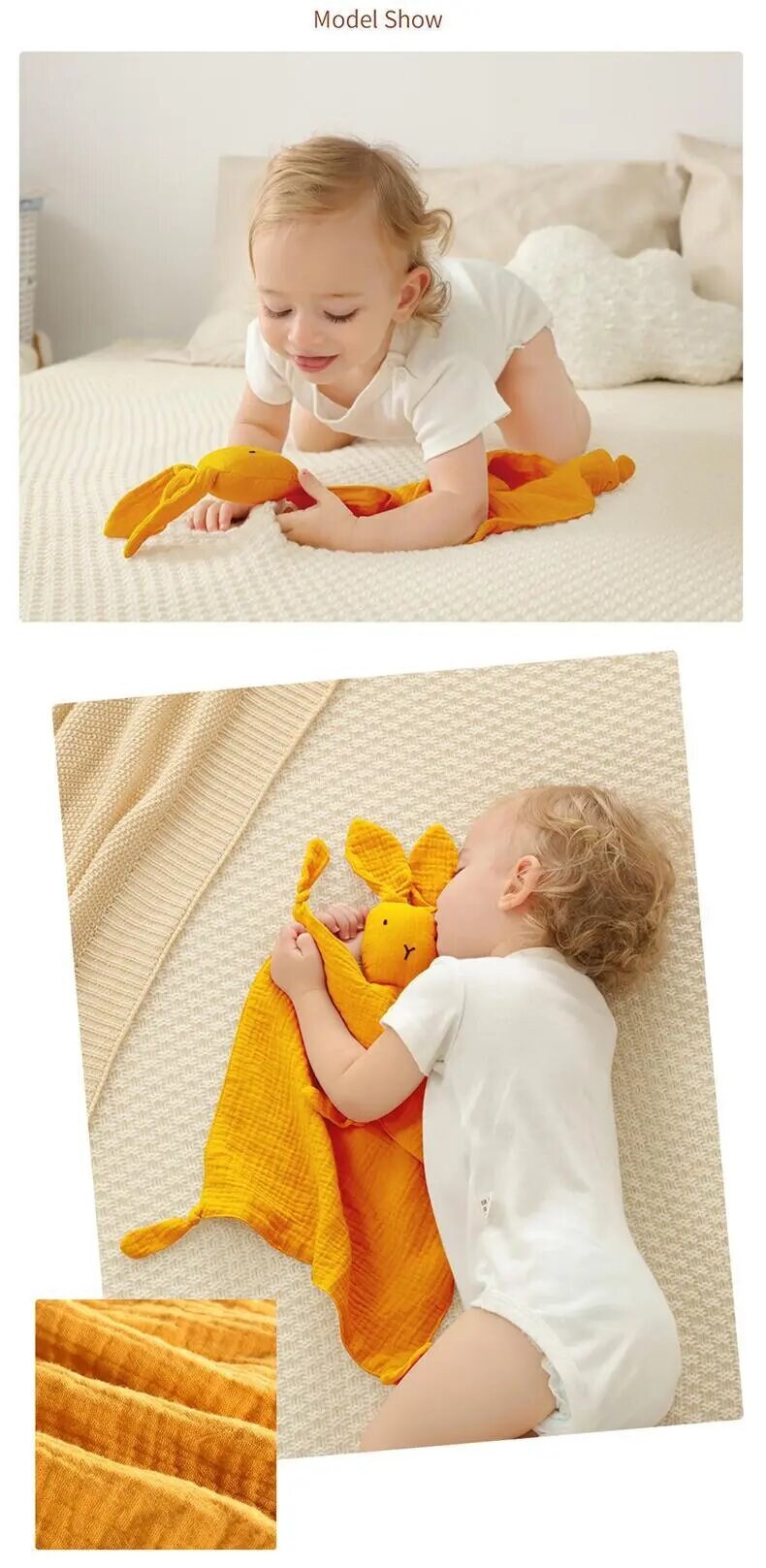 Bunny Muslin Sleeping buddy, Lovey