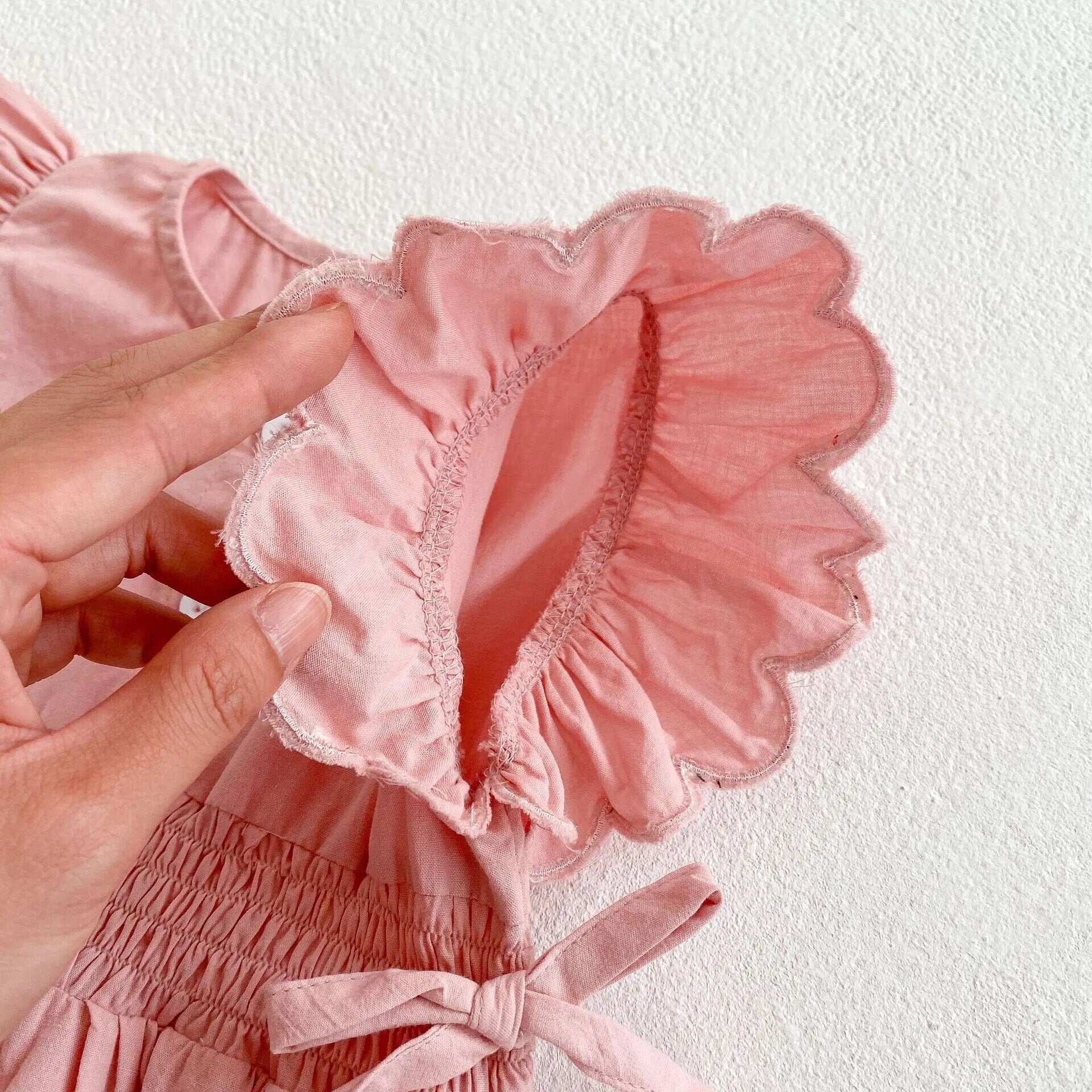 Summer Pink Dress for Baby and Toddler girl, flying sleeve