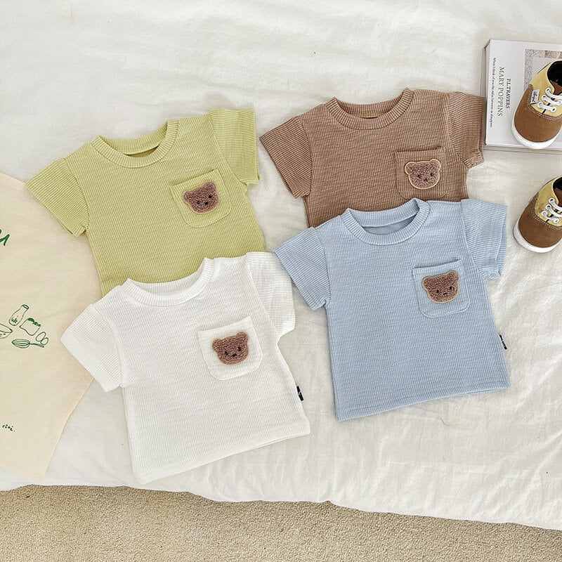 Baby Bear Print Clothes, Summer T-Shirt and Shorts Set