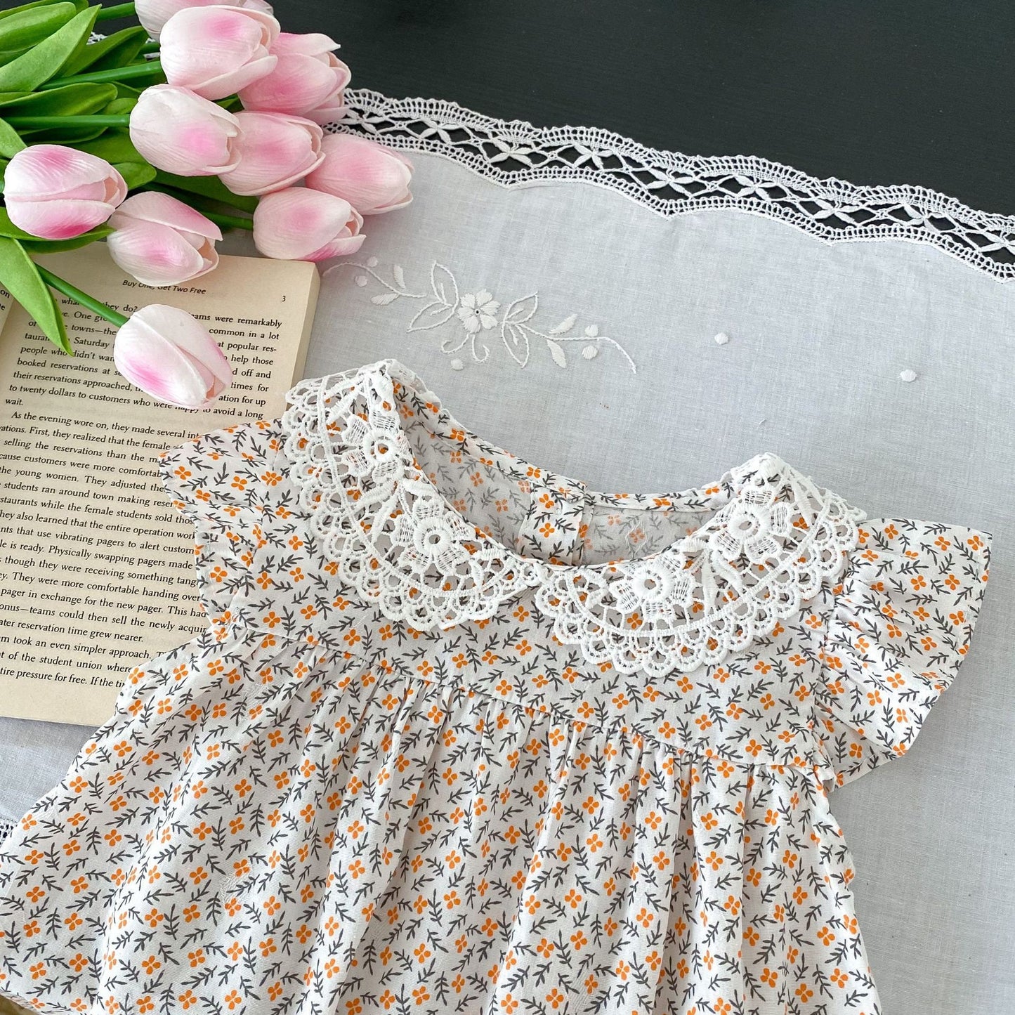 Baby girl floral cute sleeveless lace dress