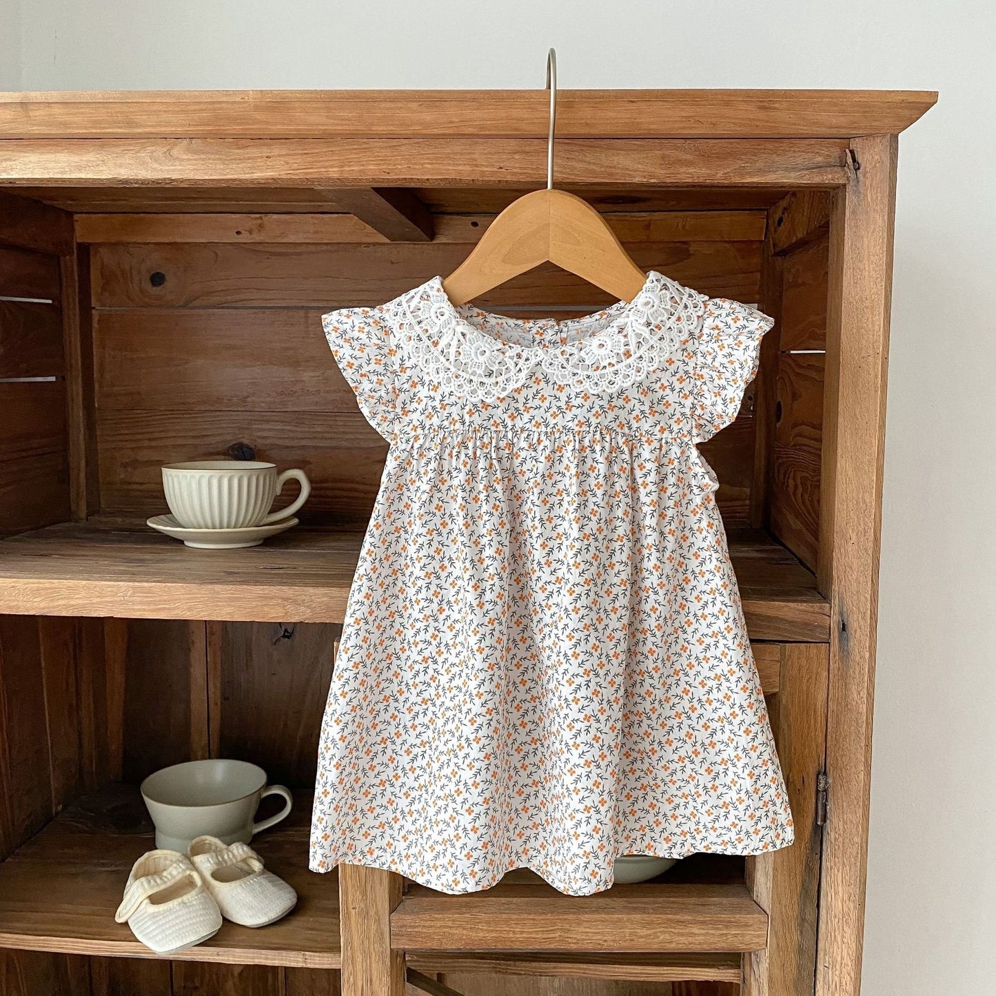 Baby girl floral cute sleeveless lace dress