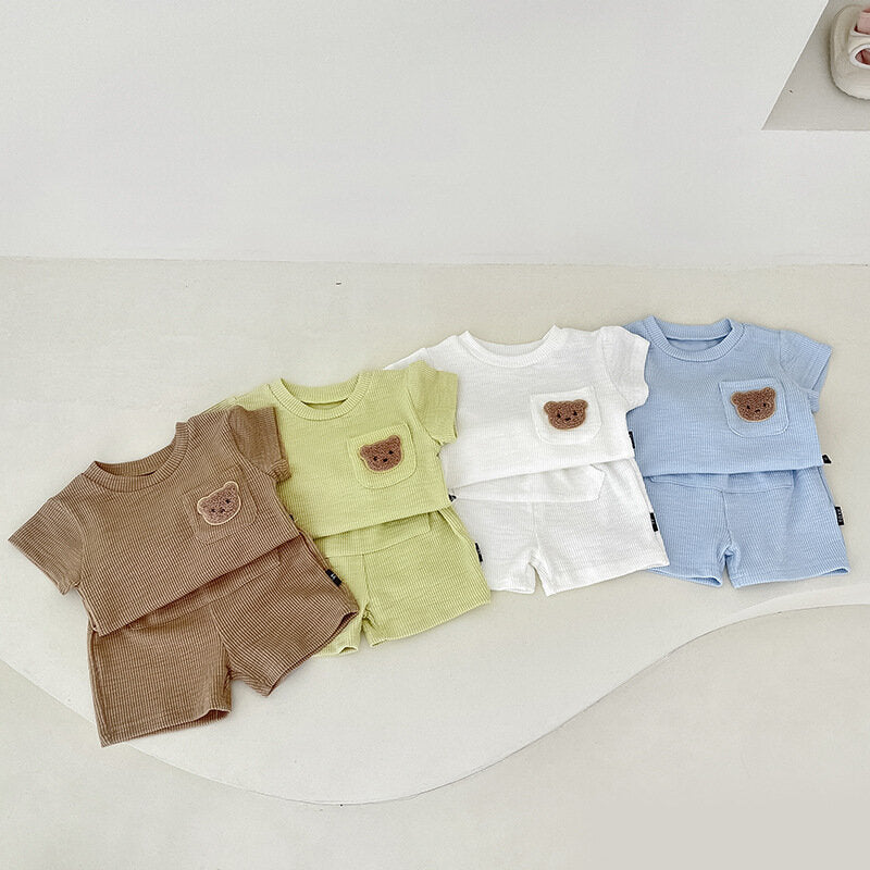 Baby Bear Print Clothes, Summer T-Shirt and Shorts Set