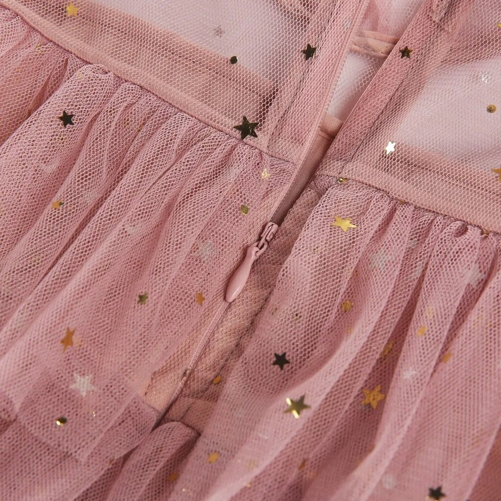 Baby Pink color Special Occasion Tulle Dress for toddler girls