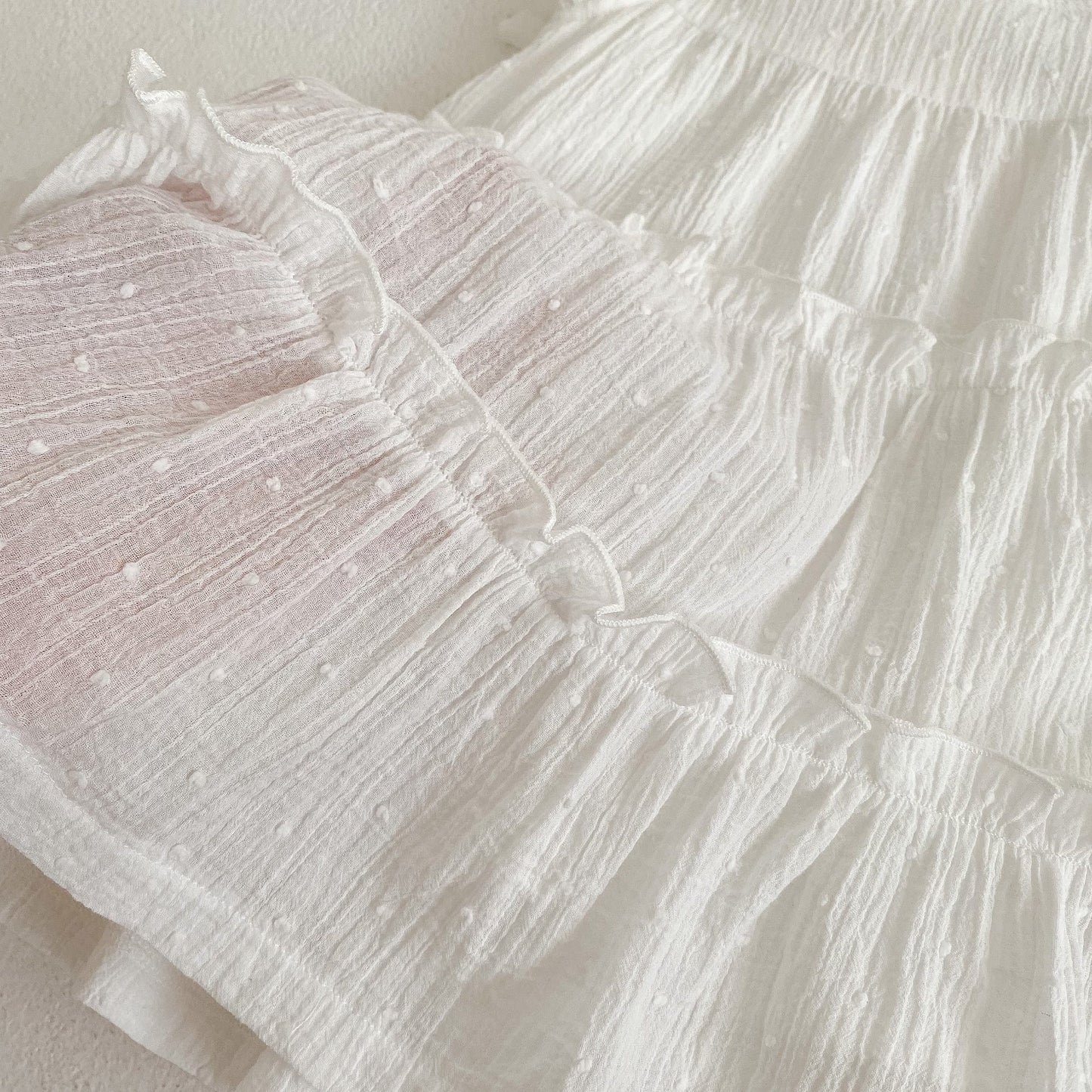Toddler Girl Round Neck Ruffled Flying Sleeves Summer Dress