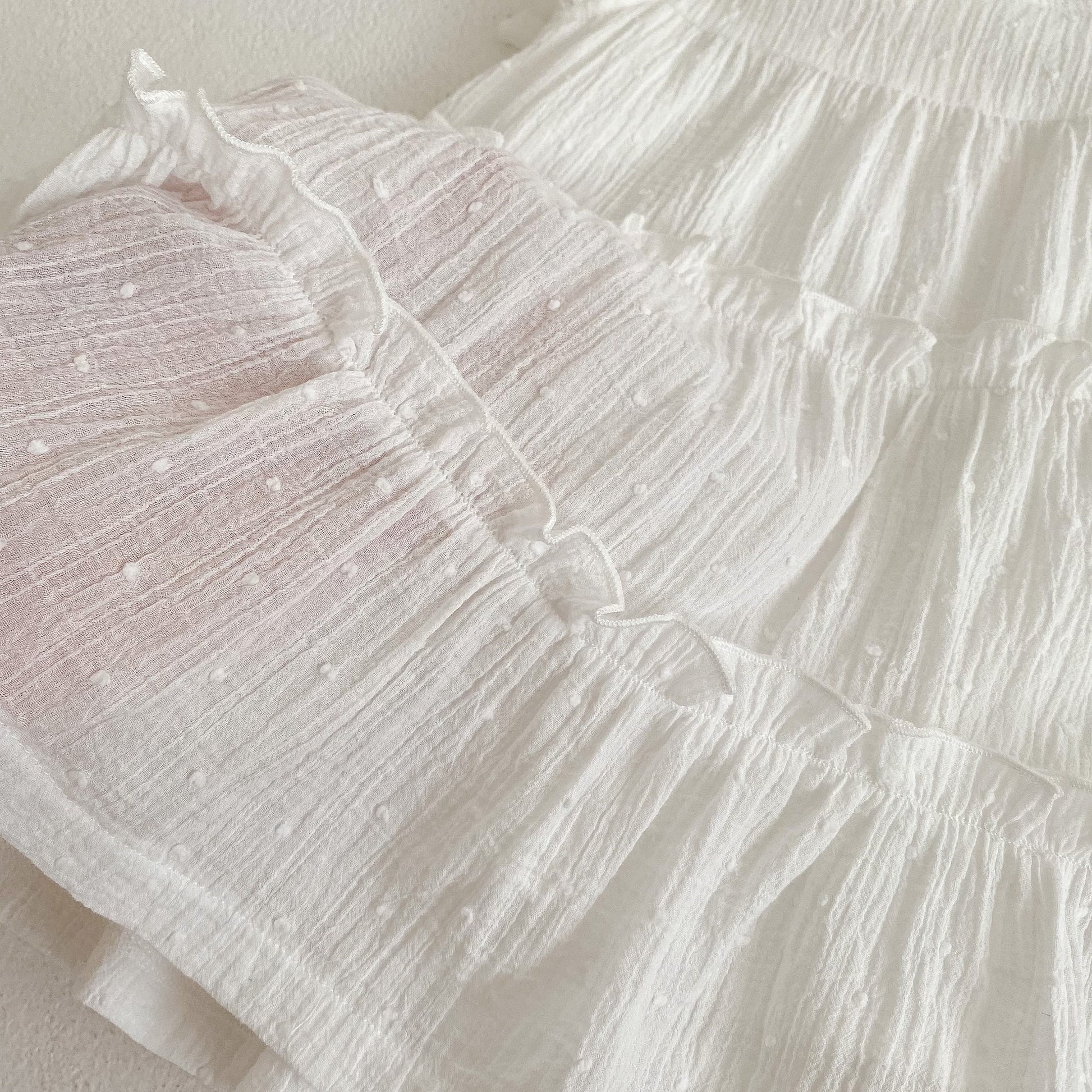 Toddler Girl Round Neck Ruffled Flying Sleeves Summer Dress