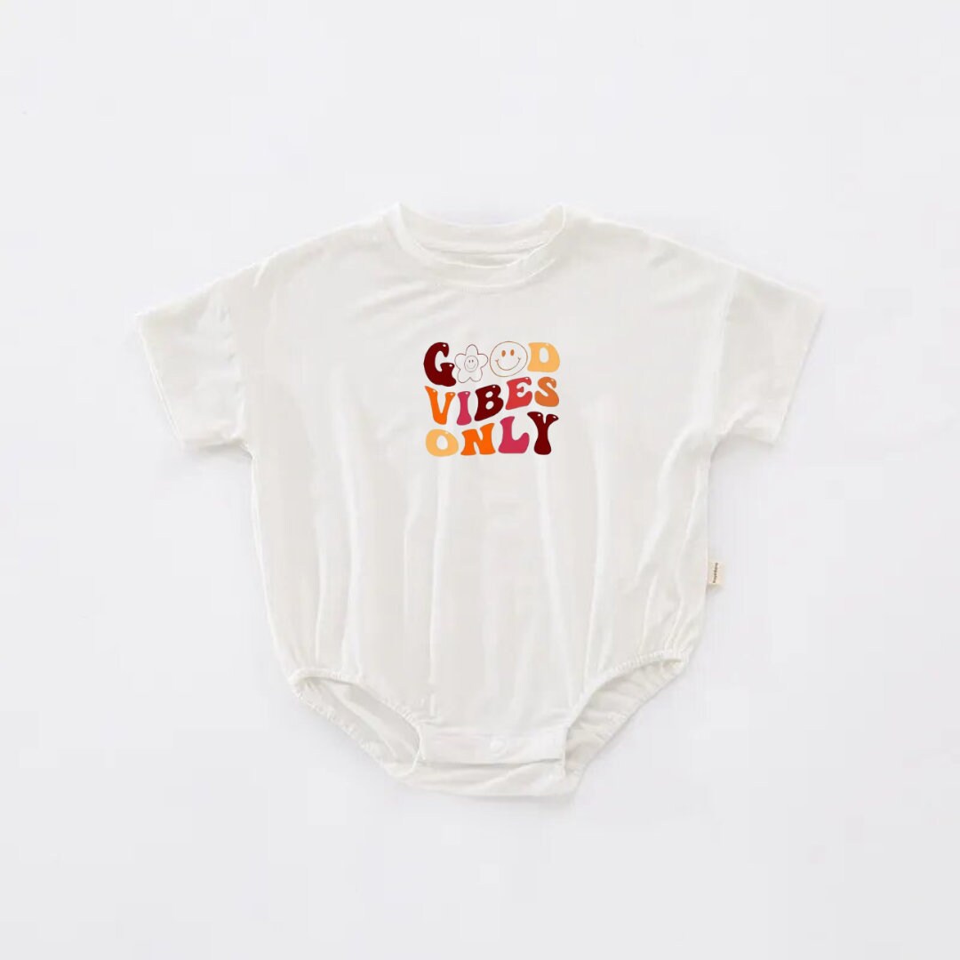 Good Vibes only Oversized, Bubble T-shirt Romper