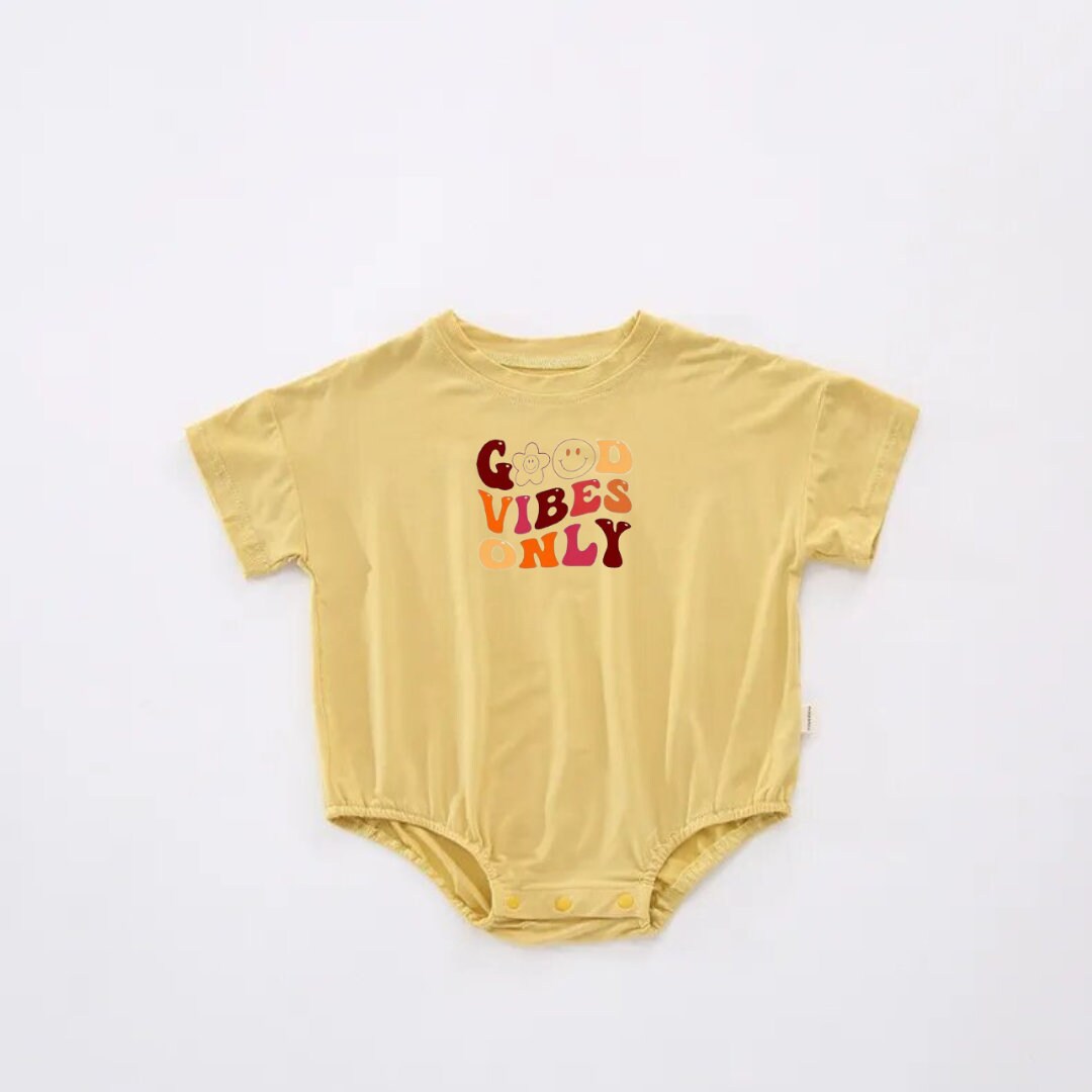 Good Vibes only Oversized, Bubble T-shirt Romper
