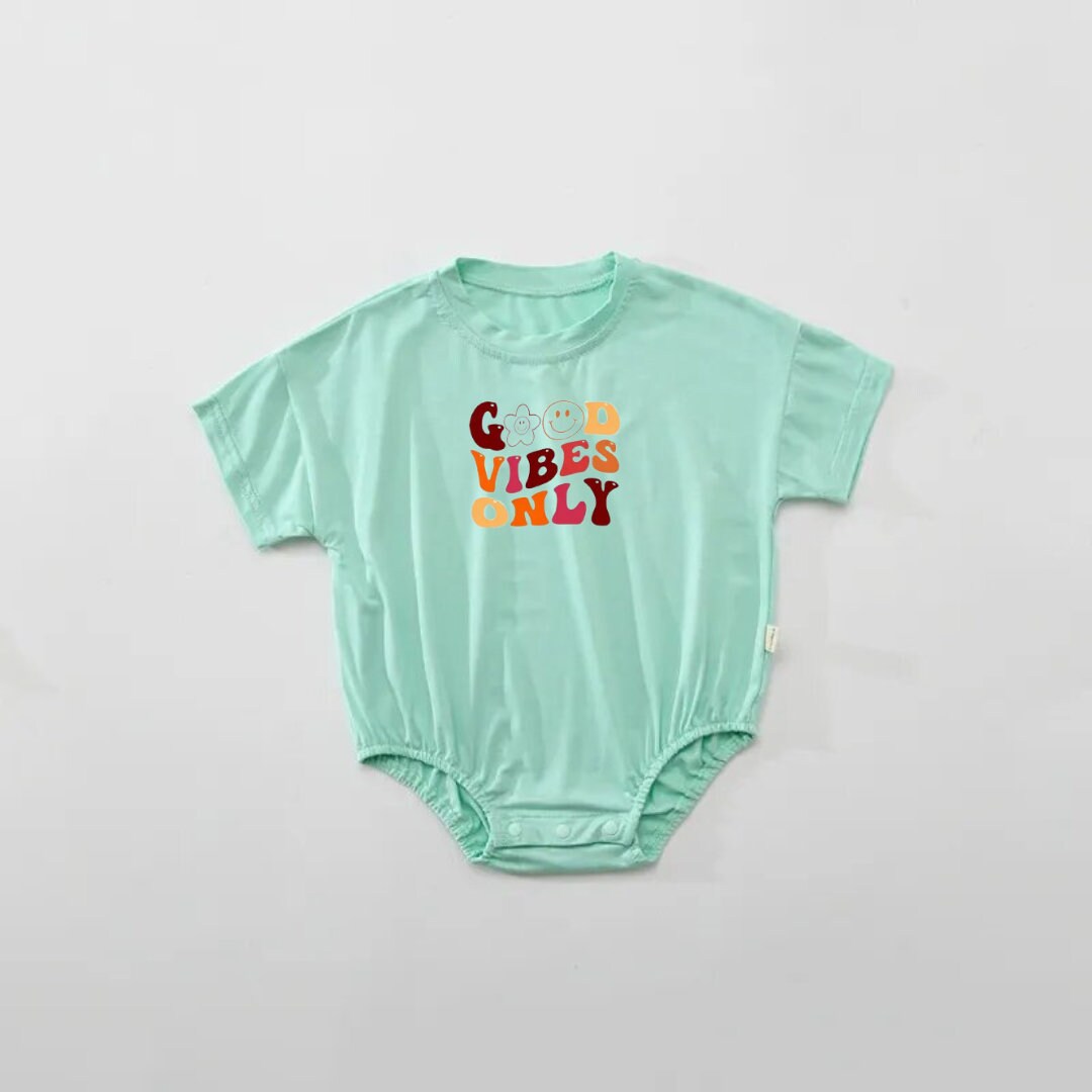 Good Vibes only Oversized, Bubble T-shirt Romper
