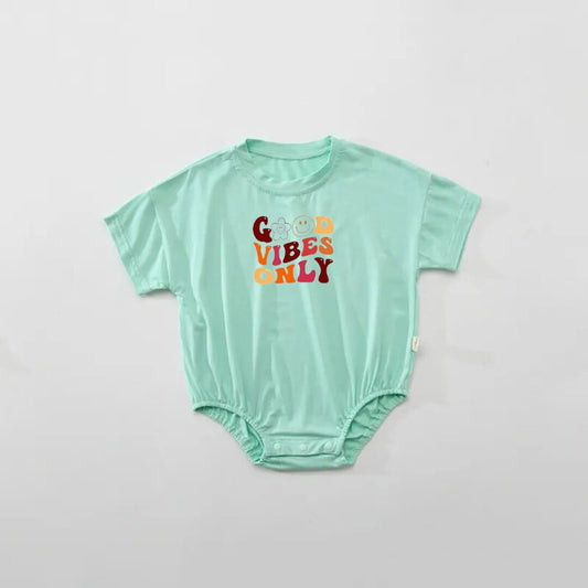 Good Vibes only Oversized, Bubble T-shirt Romper