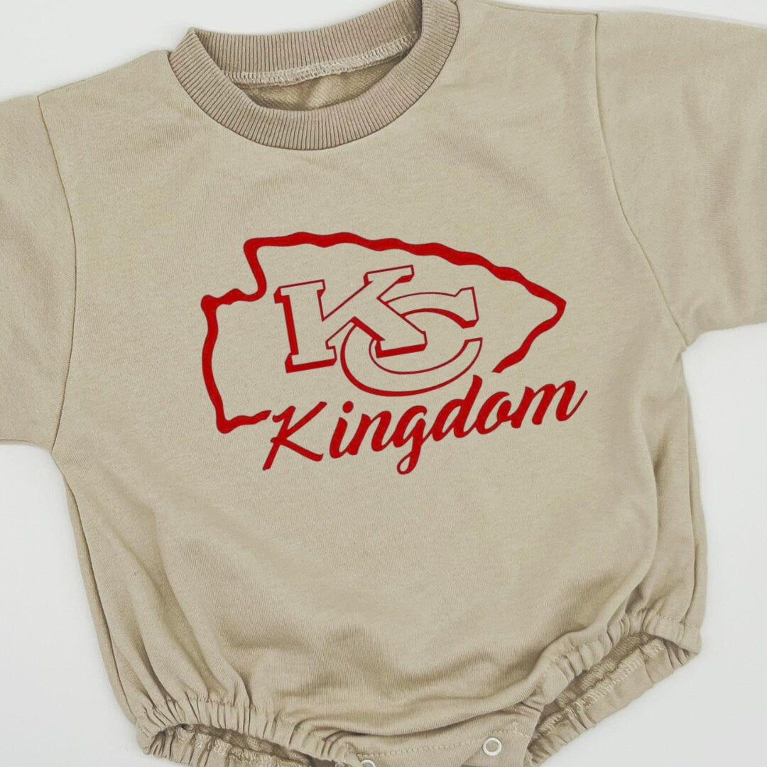 Chief, KC Bubble Sweatshirt romper for baby/infant/toddler. Oversized Sweatshirt