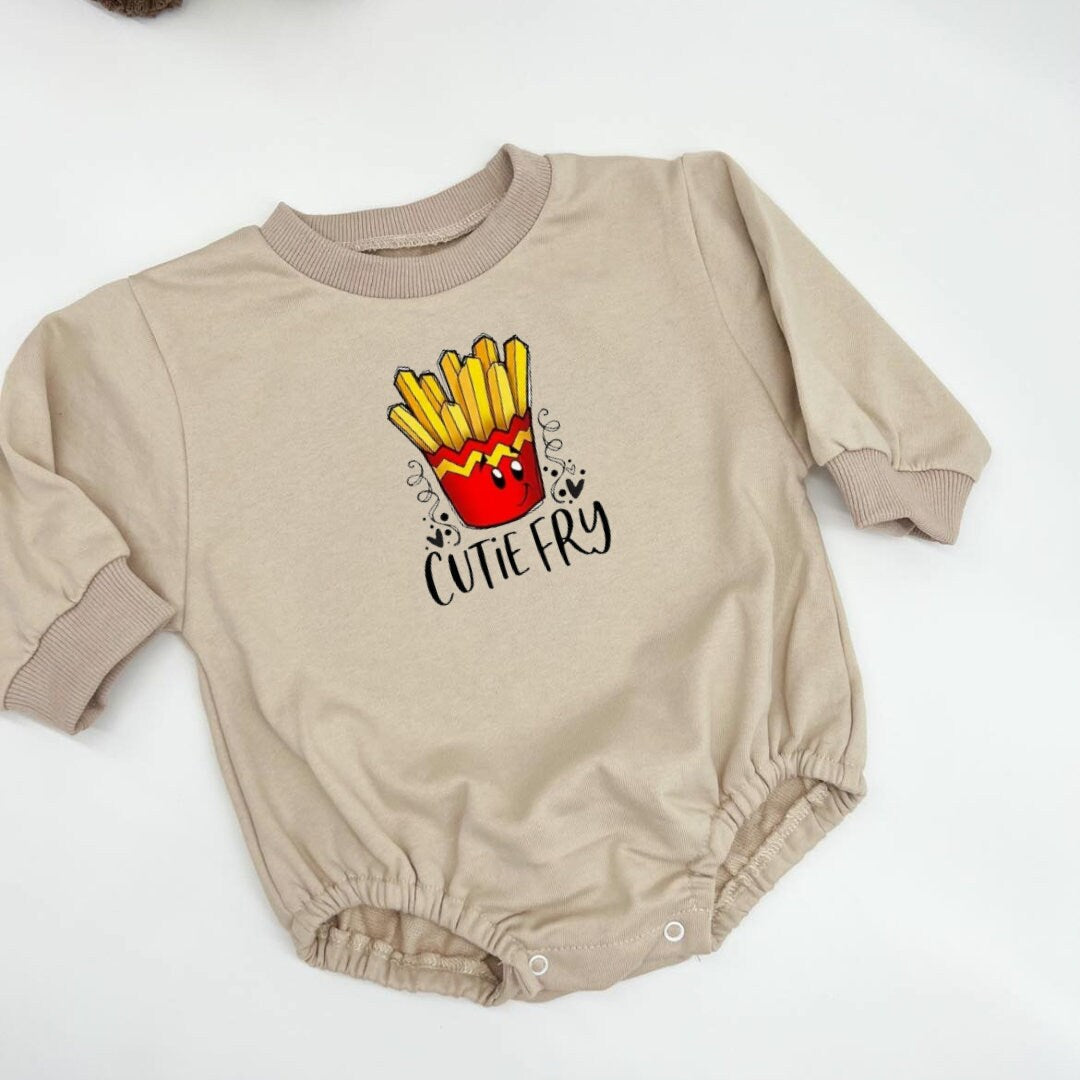 Cute Bubble Sweatshirt romper for baby/infant/toddler. Oversized Sweatshirt