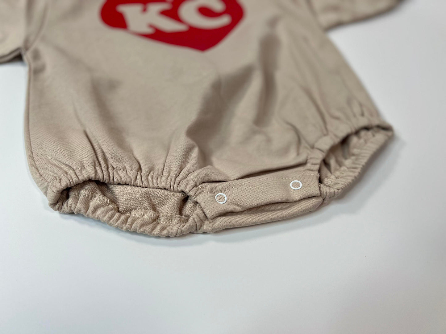 Chiefs, KC Bubble Sweatshirt romper for baby/infant/toddler. Oversized Sweatshirt