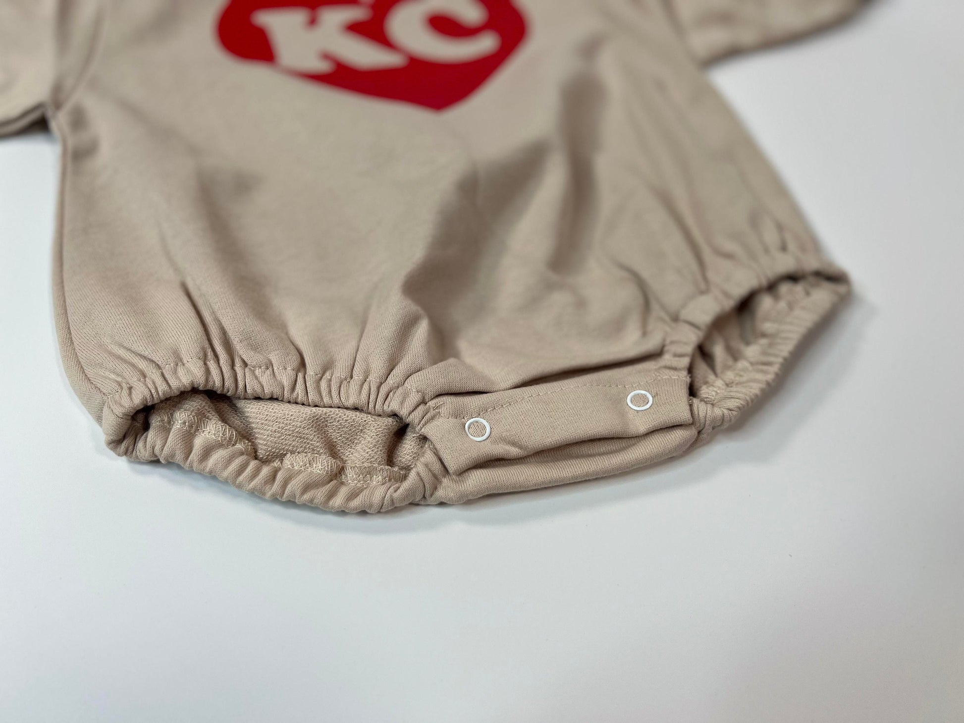 Chiefs, KC Bubble Sweatshirt romper for baby/infant/toddler. Oversized Sweatshirt
