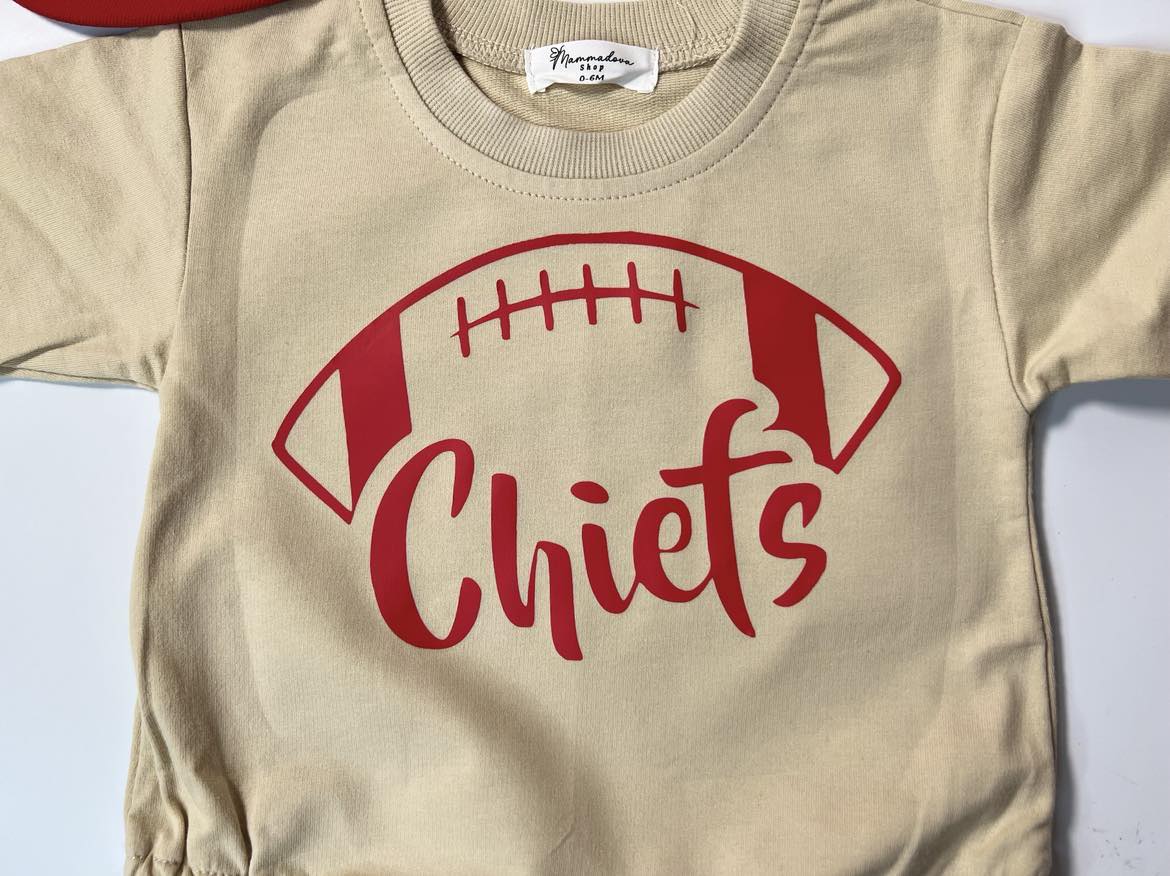 Chief, KC Bubble Sweatshirt romper for baby/infant/toddler. Oversized Sweatshirt