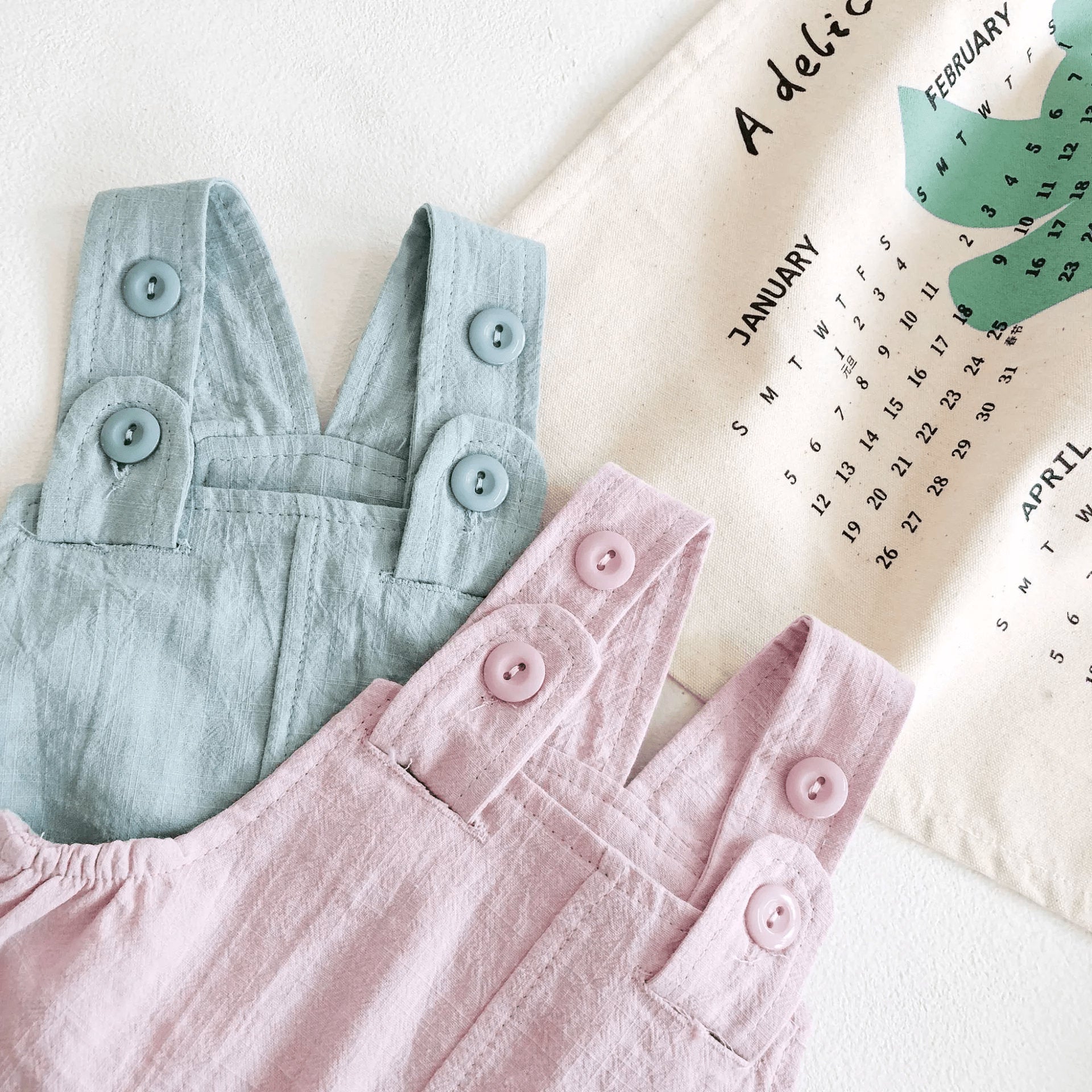 Cute Linen Cotton baby overall playsuit with pockets perfect baby shower gift