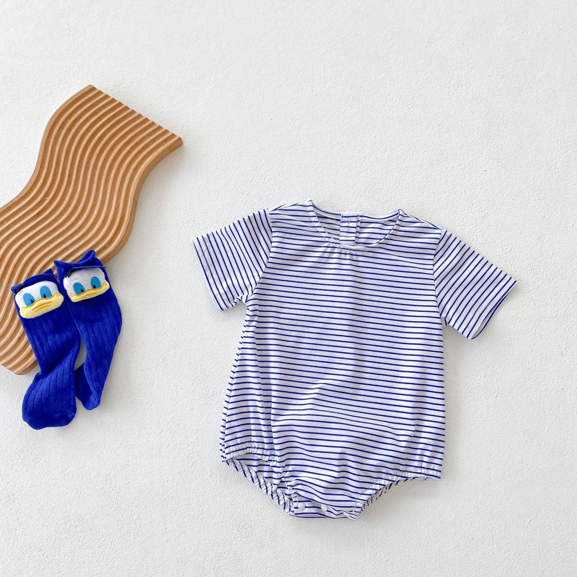 Personalized name, striped romper for baby and toddler, Baby Shower gift , Gender Neutral Oversized romper for spring/summer