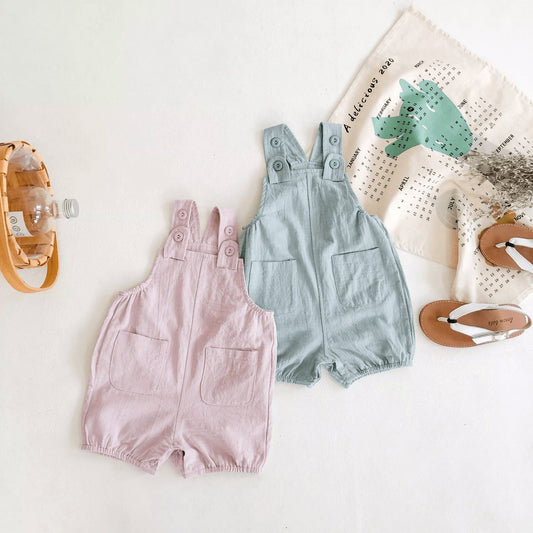 Linen overall playsuit