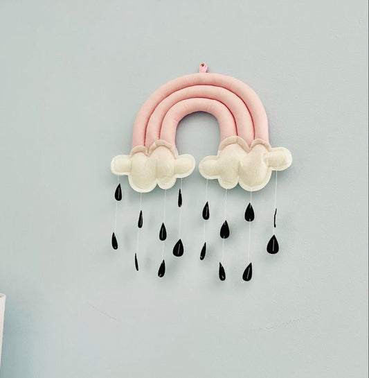 Pink Rainbow Nursery Decoration, Wall Hanging, Nursery Mobile, Cot Mobile, Crib Mobile for baby Girl
