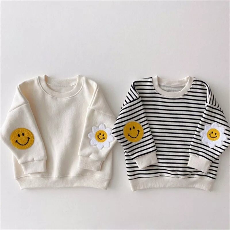Warm and Cozy Sweater for Toddler and Kids, Smiley Face Sweatshirt for 1- 3 years old Little Ones