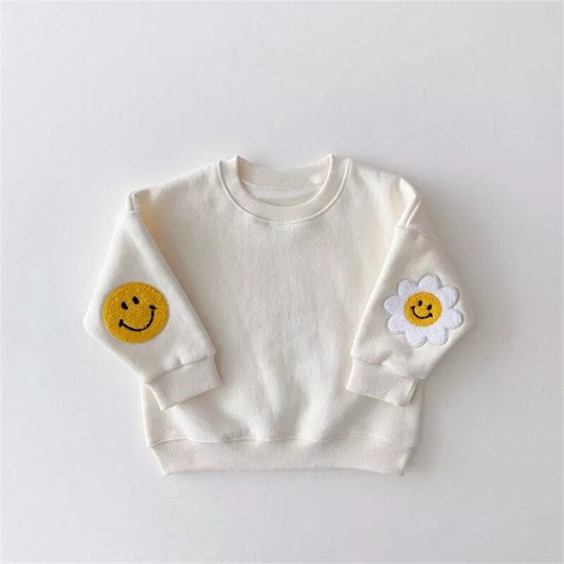 Warm and Cozy Sweater for Toddler and Kids, Smiley Face Sweatshirt for 1- 3 years old Little Ones
