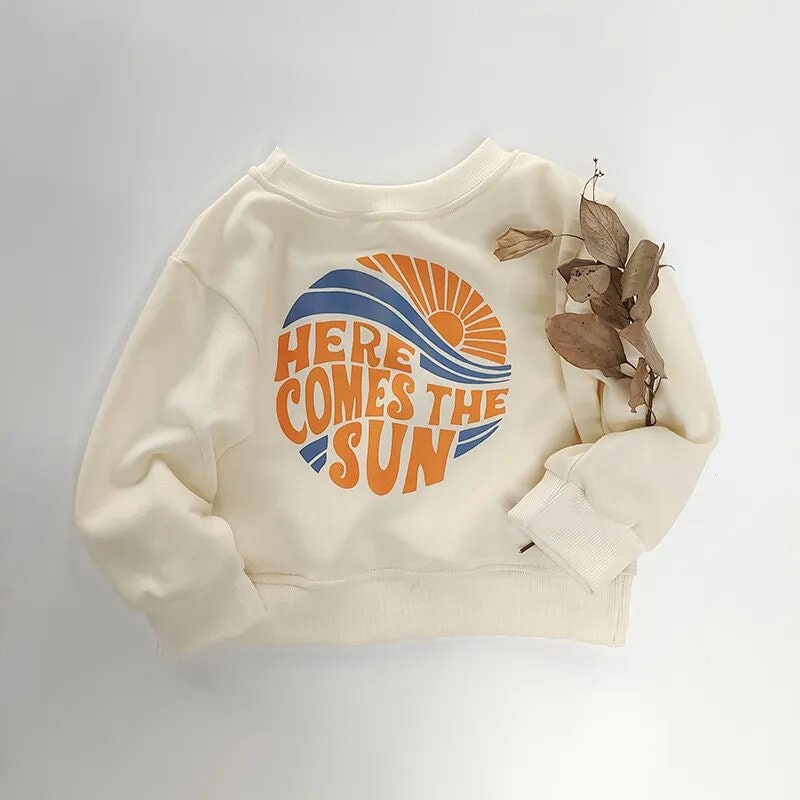 Here Comes The Sun Sweatshirt Romper, oversized baby and toddler sweater
