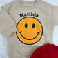 Personalized Smiley Face Baby and Toddler Sweatshirt romper, Bubble sweatshirt, Oversized Sweatshirt