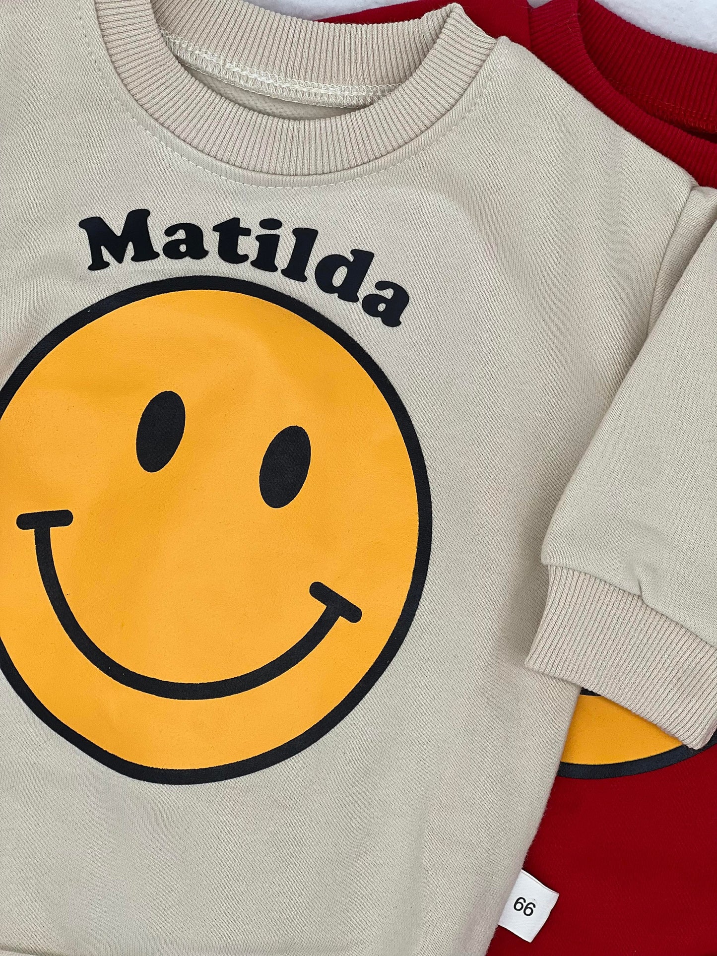 Personalized Smiley Face Baby and Toddler Sweatshirt romper, Bubble sweatshirt, Oversized Sweatshirt