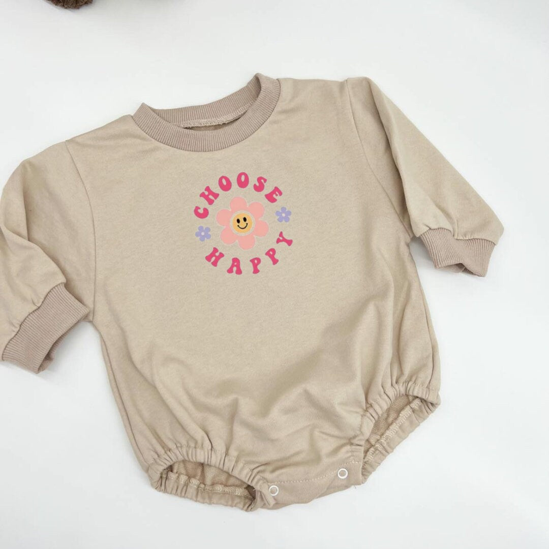 Cute Bubble Sweatshirt romper for baby/infant/toddler. Oversized Sweatshirt
