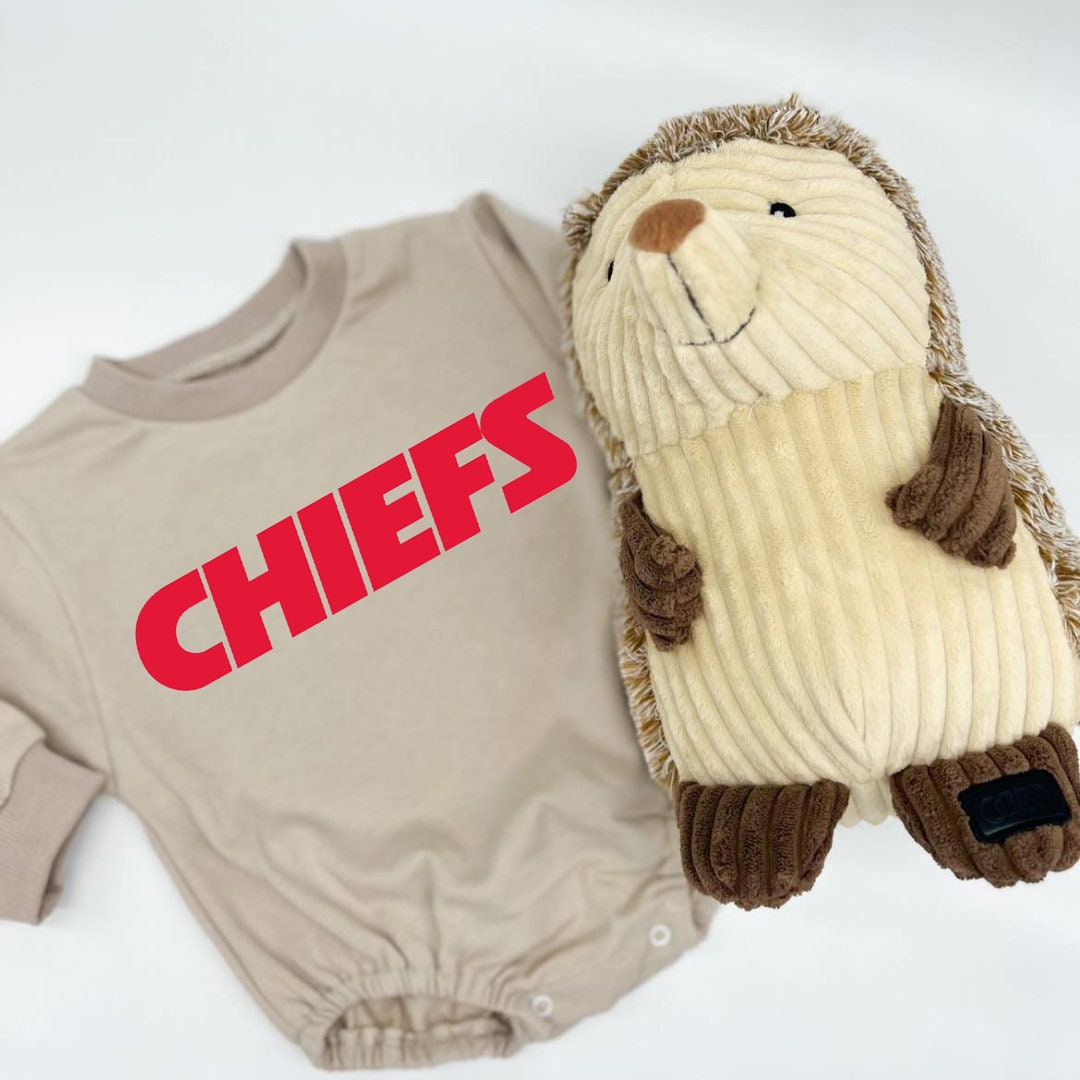 Chiefs, KC Bubble Sweatshirt romper for baby/infant/toddler. Oversized Sweatshirt
