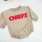 Chiefs, KC Bubble Sweatshirt romper for baby/infant/toddler. Oversized Sweatshirt